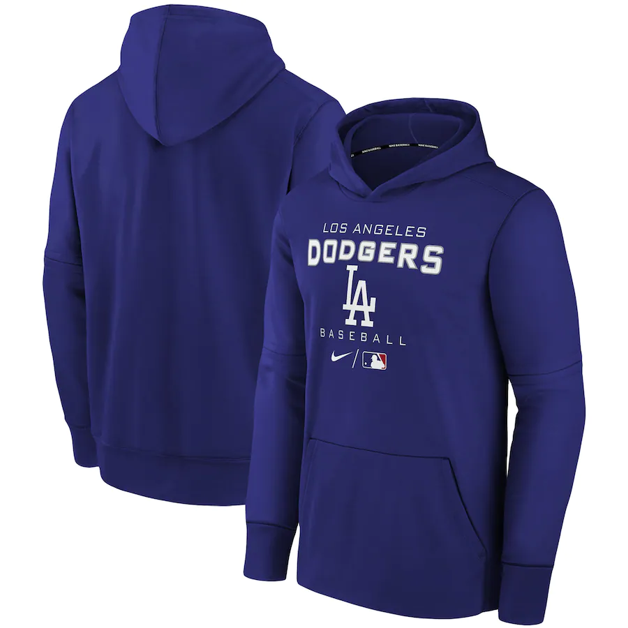 Men's Los Angeles Dodgers Royal 2022 Therma Performance Pullover Hoodie